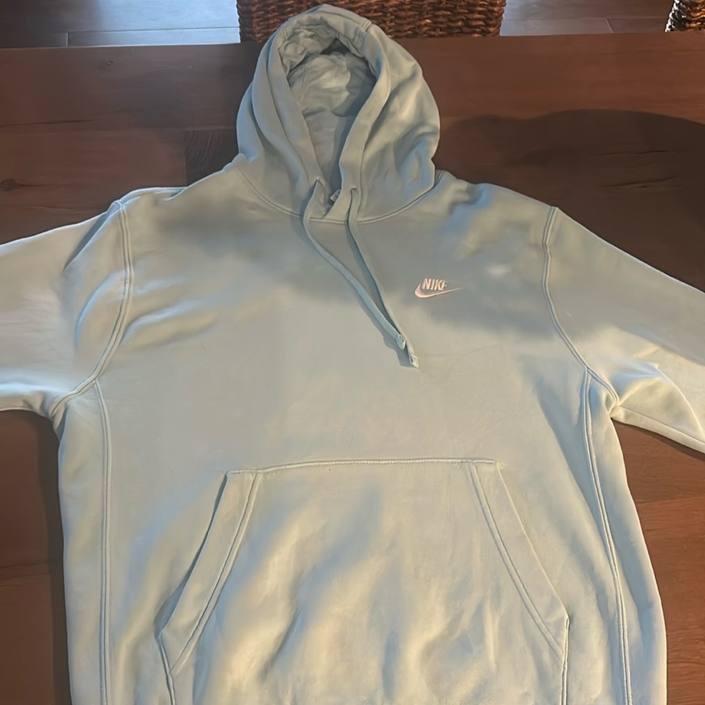 Nike light blue sweatshirt with hoodie